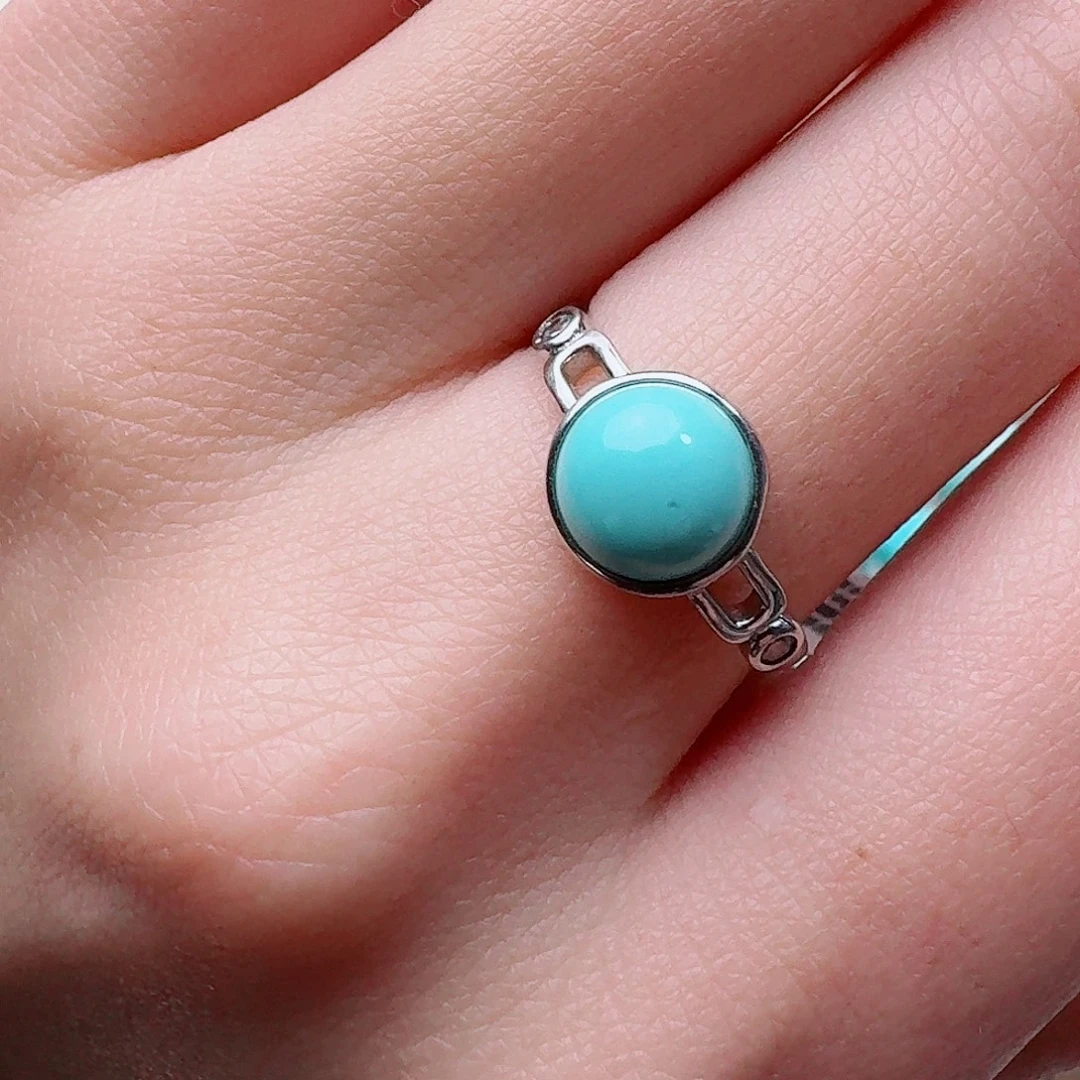 绿松石银S925镶嵌戒指