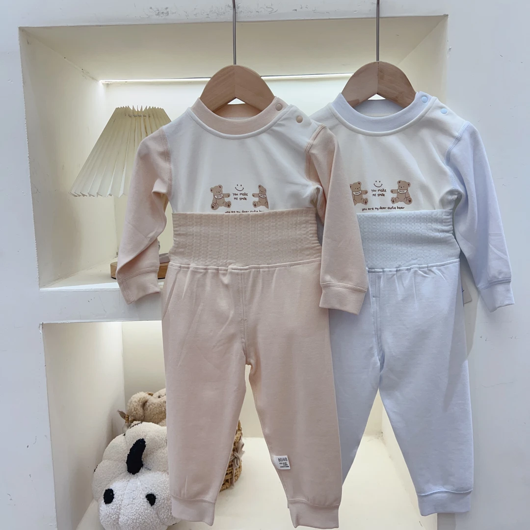 未来星-小熊肩扣高腰套装