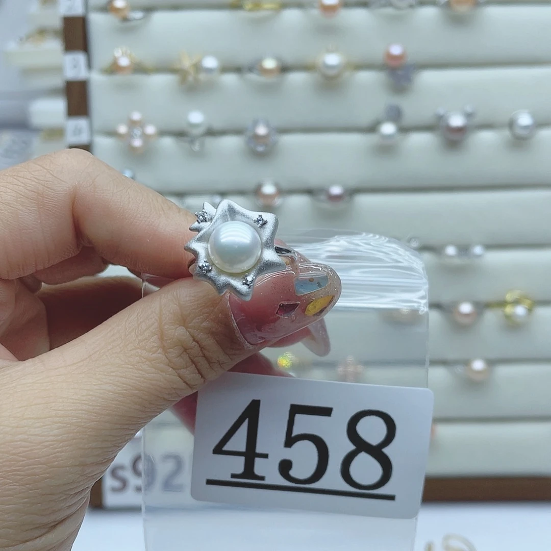 淡水珍珠珠宝奇石银S925镶嵌媛*458