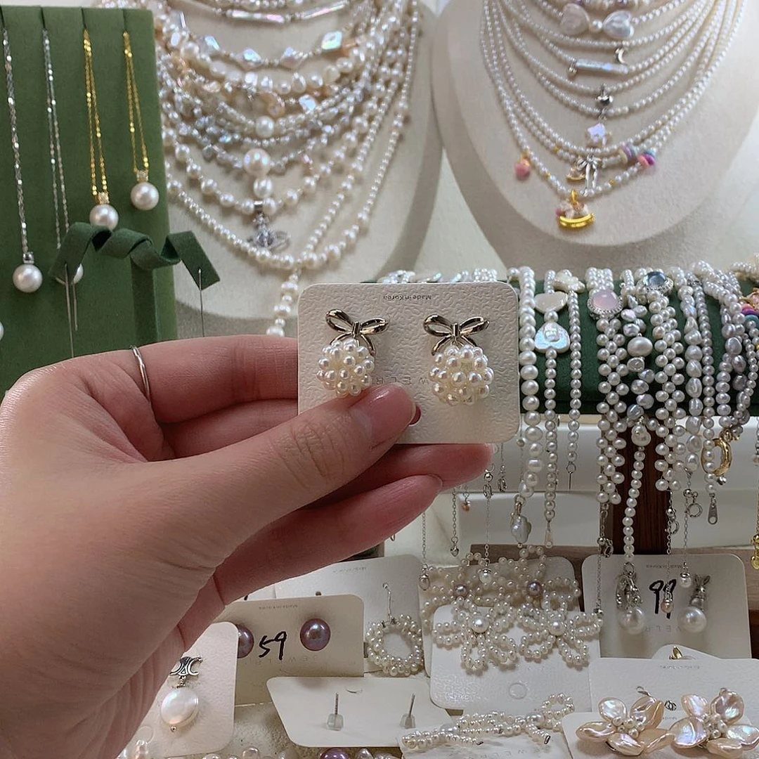 耳饰合金淡水珍珠