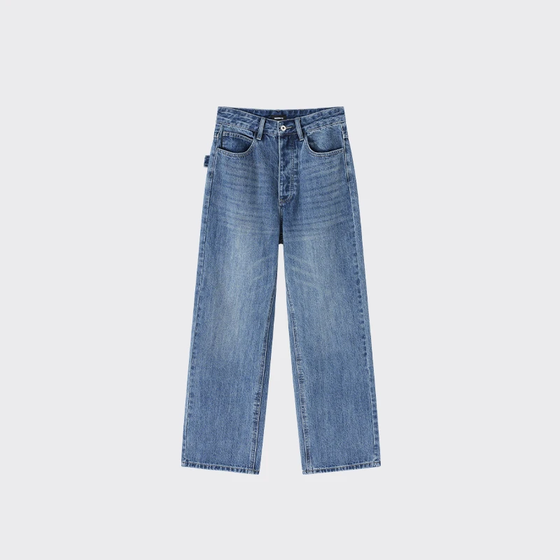 FCC【BV蓝王牛仔直筒裤】春夏清新简约时尚休闲宽松百搭水洗牛仔裤