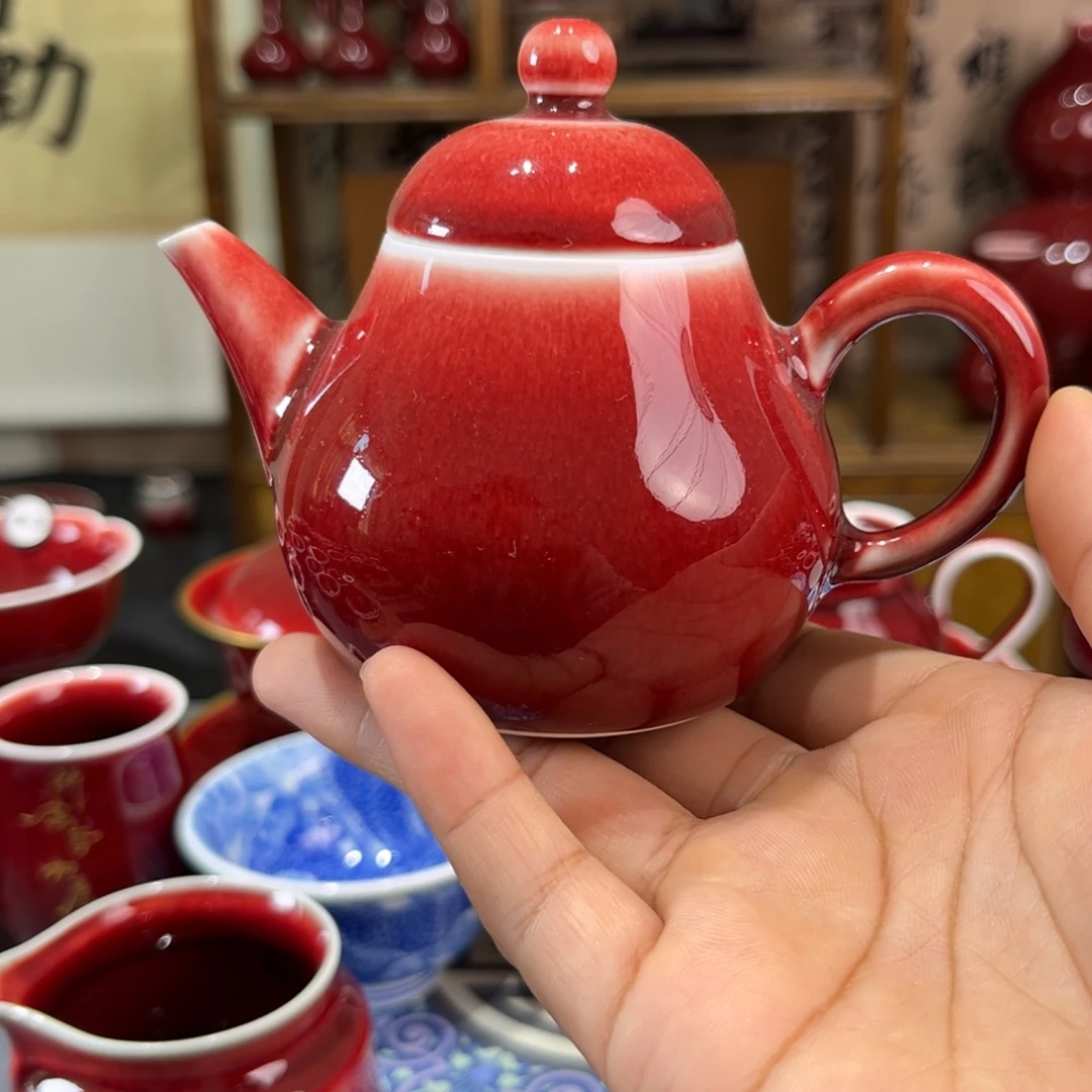 景德镇陶瓷浅行窑梨形茶壶