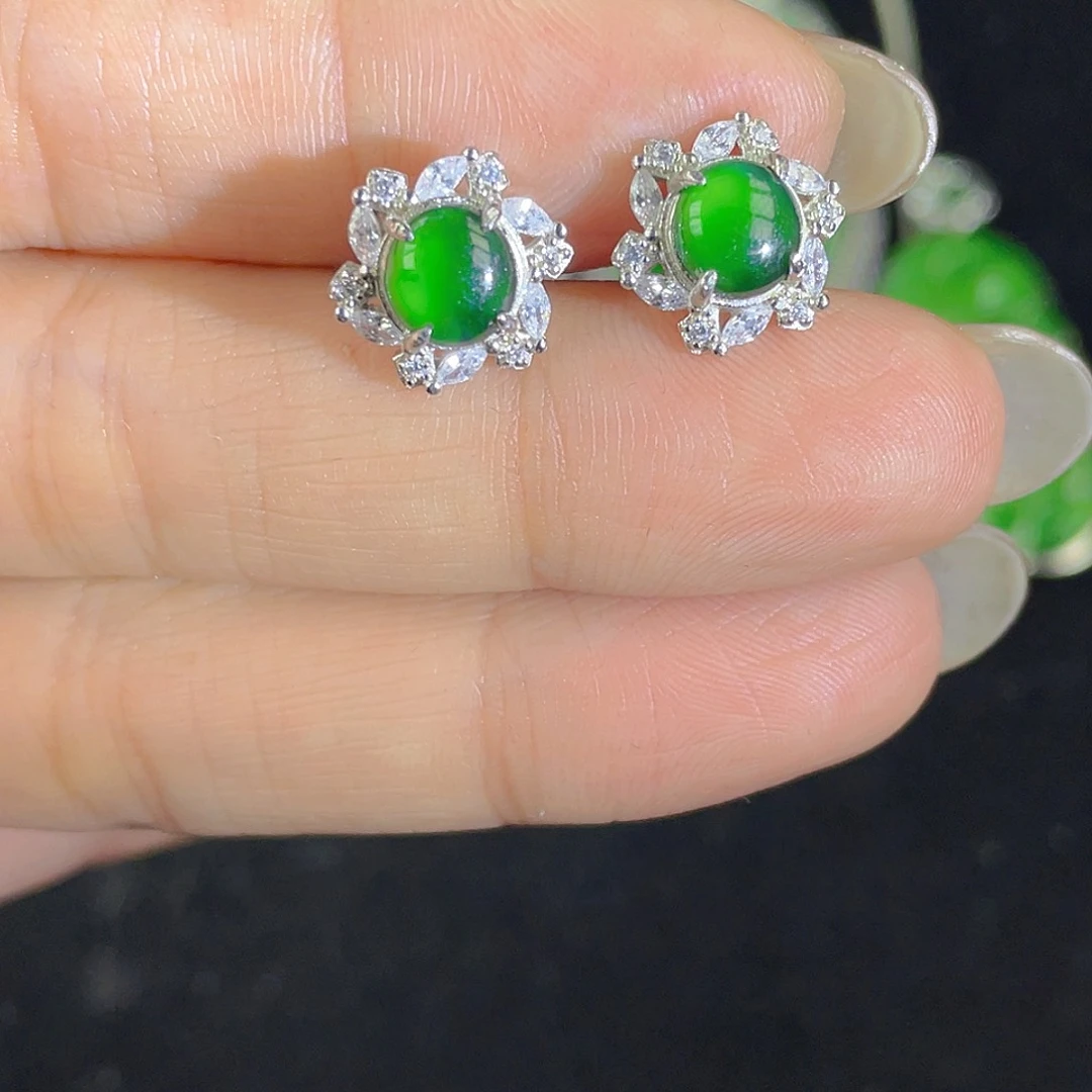 翡翠吊坠(不含链)银S925镶嵌