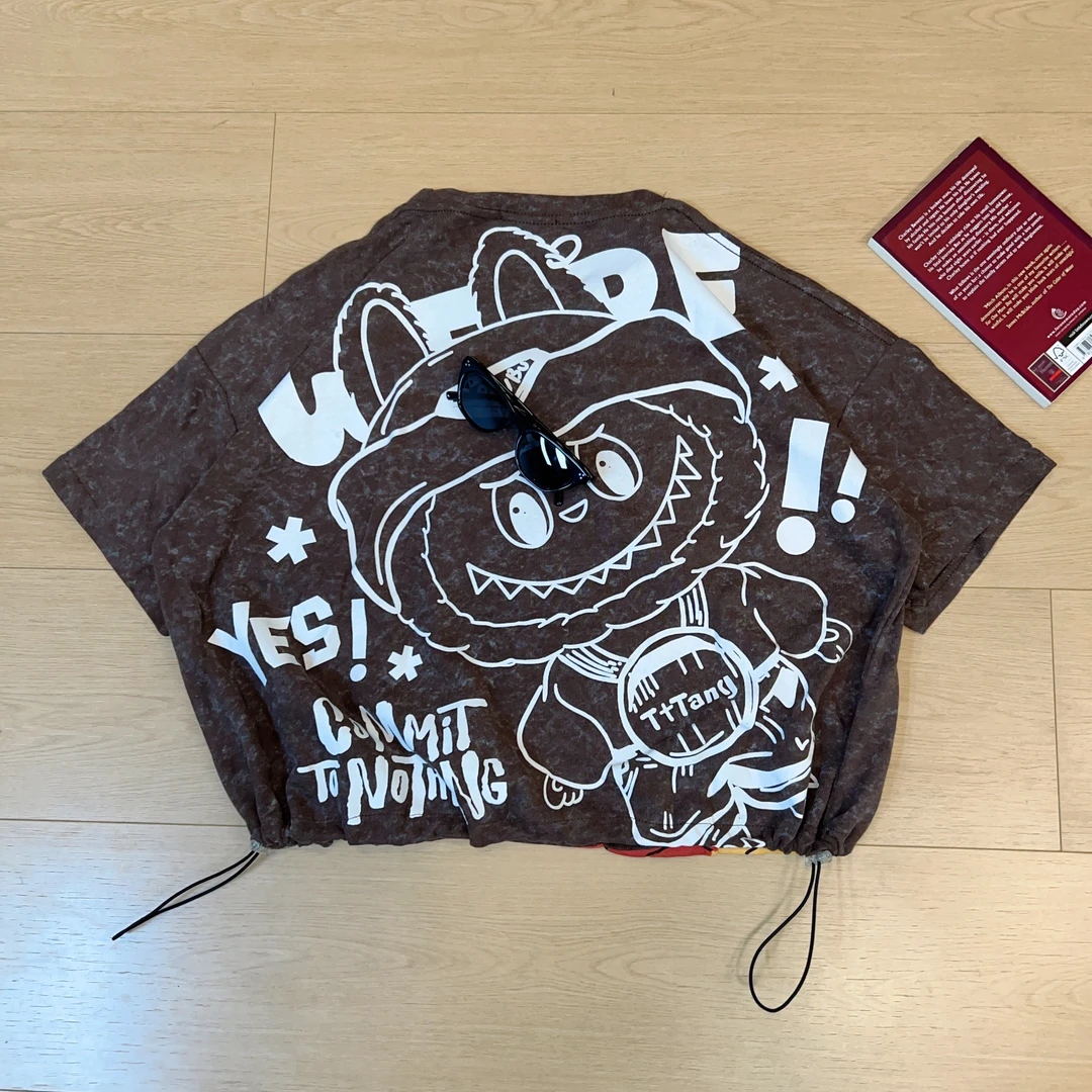 2025夏季新款韩版百搭卡通印花短袖T恤4461