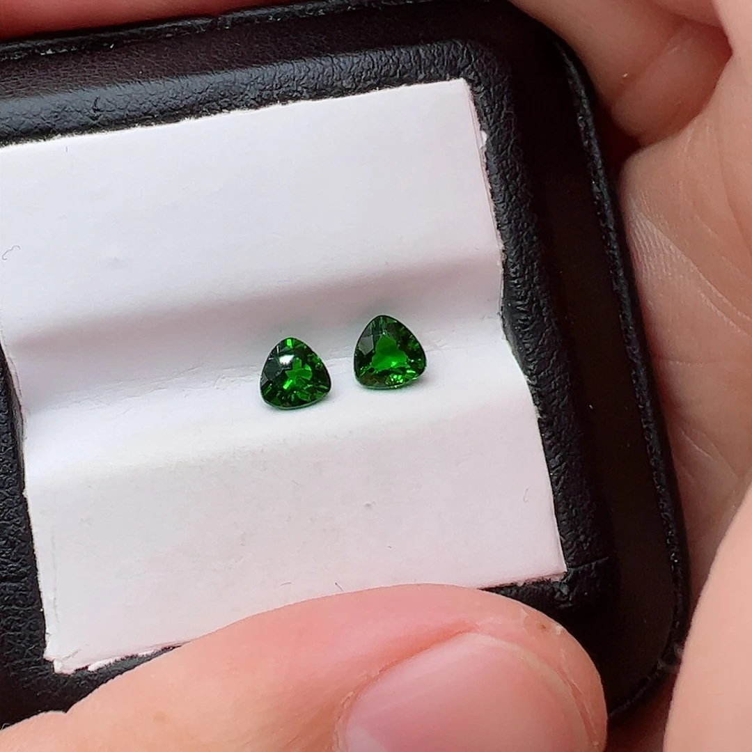 透辉石角5裸石2颗未镶嵌