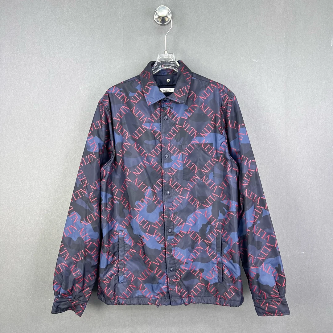 99新 Valentino/华伦天奴 48码/蓝色经典串标长袖外套/12706719