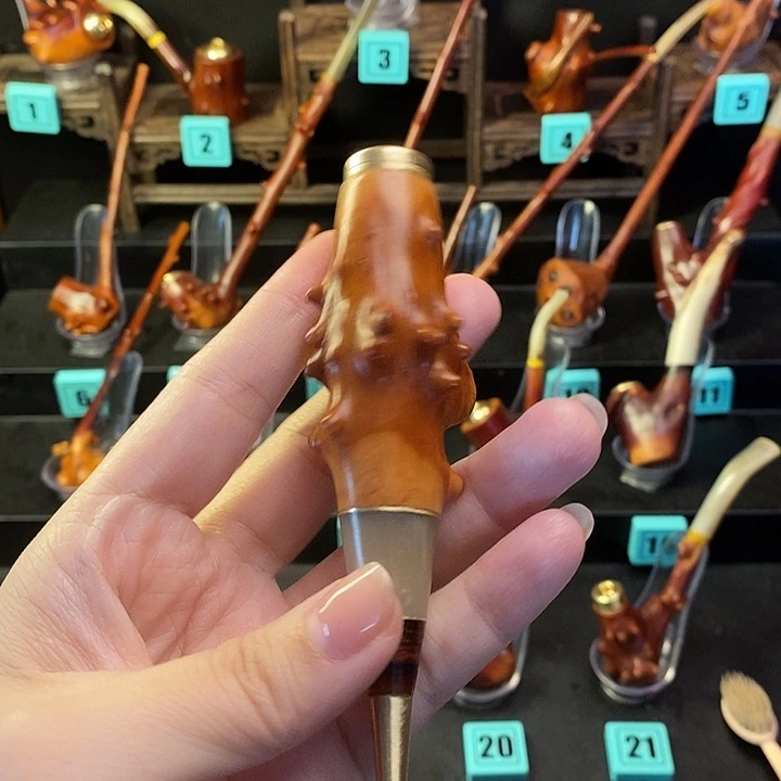 手***6大叶紫檀（黑酸枝木类）檬子木烟斗
