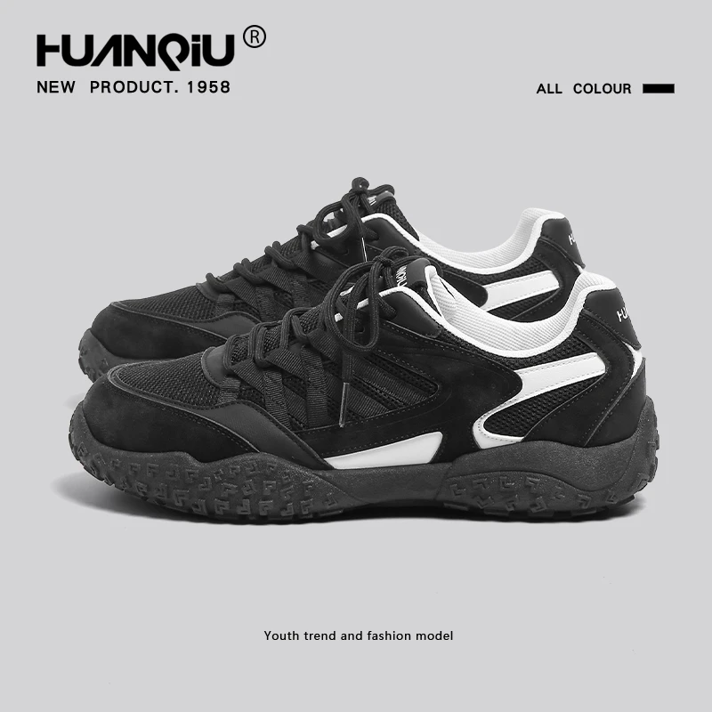 环球男鞋黑色运动鞋男2025秋季新款百搭户外登山鞋丑萌休闲老爹鞋