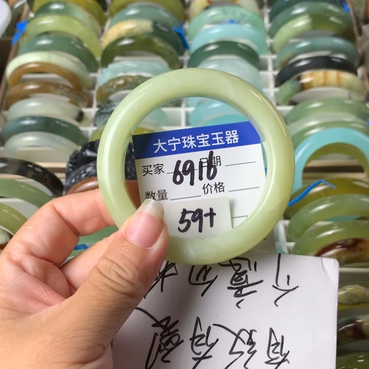 未镶嵌蛇纹石玉手镯6916