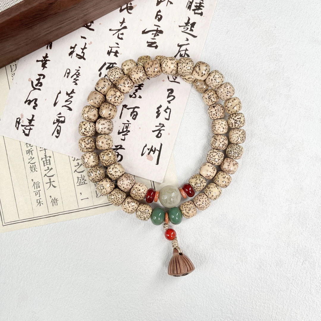 星月黄金籽老型桶吞花卧酒双圈9*8mm    S-C627085