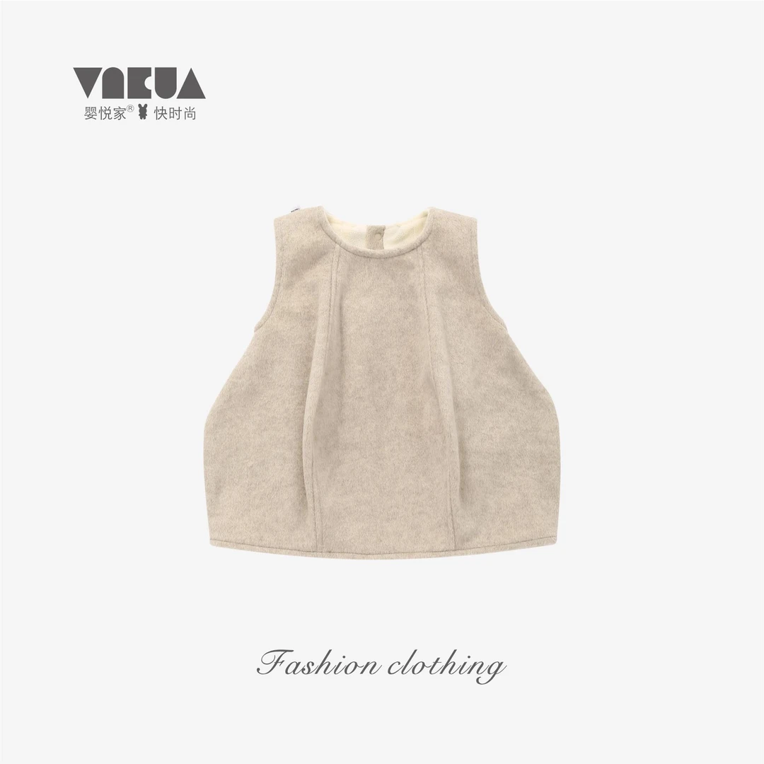 婴悦家秋冬款女宝洋气时尚女童韩版无袖轮廓背心裙绒里89773 预售