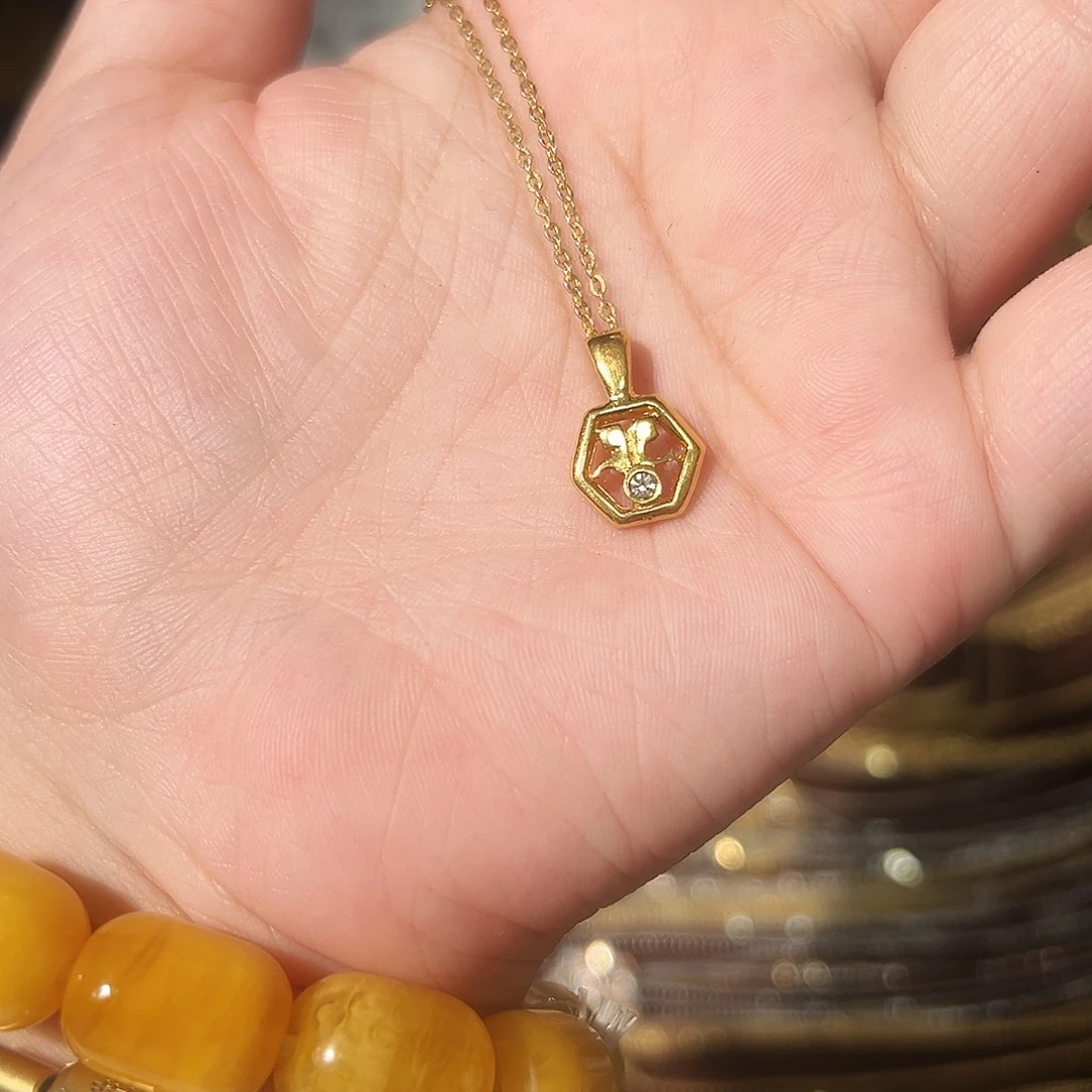 纯铜合成碳硅石项链