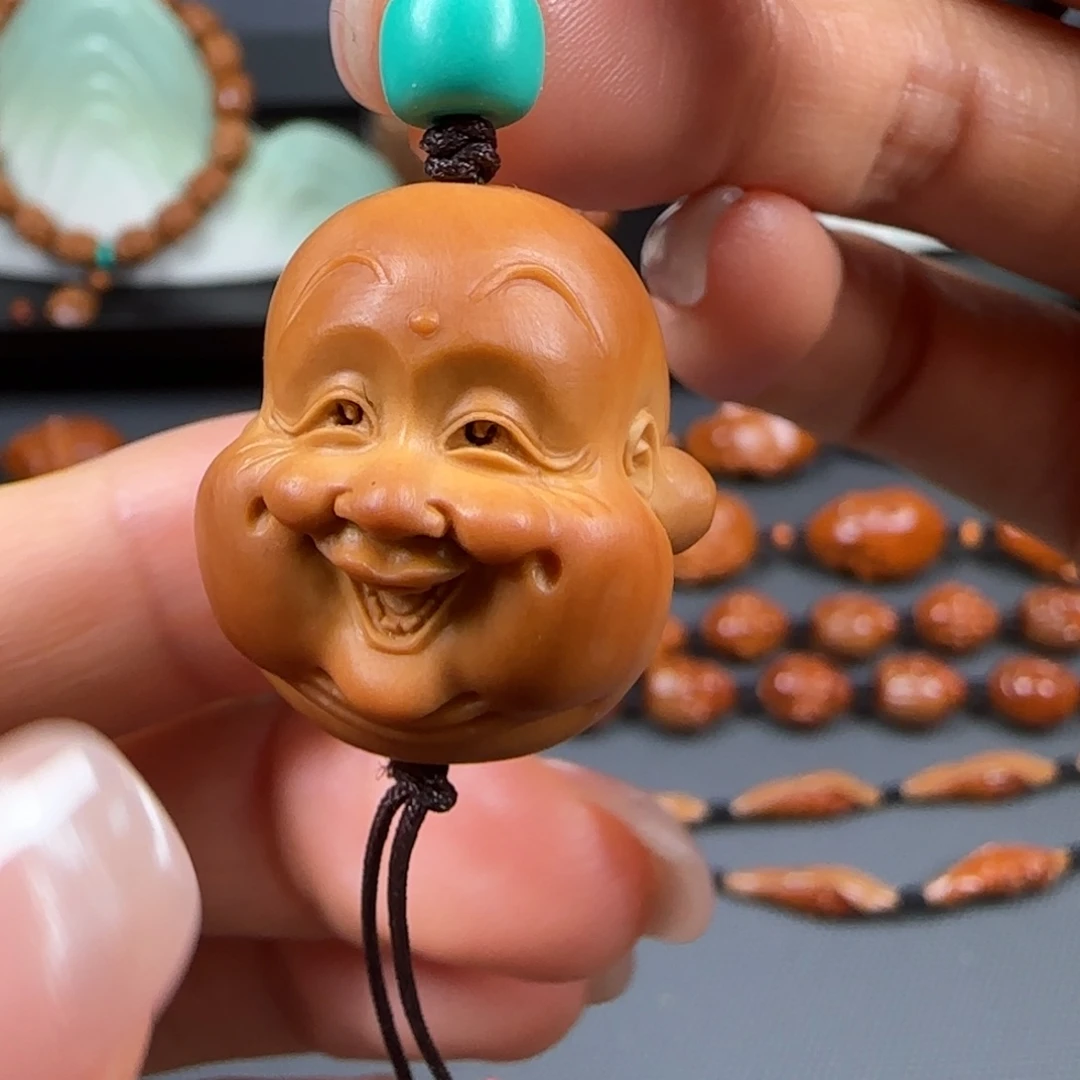 吊坠橄榄核油核笑佛