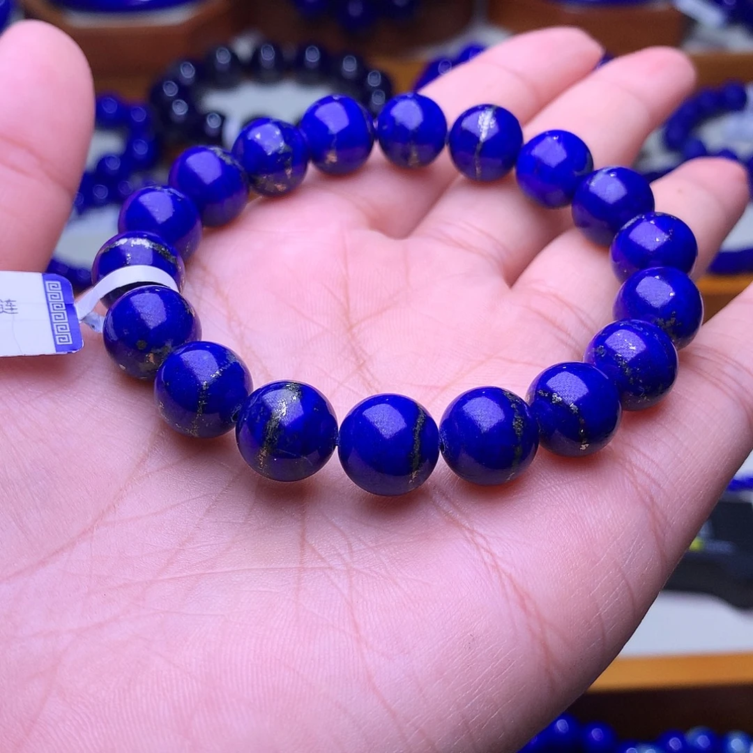 青金石未镶嵌手链11mm腰缠万贯金腰带一线金