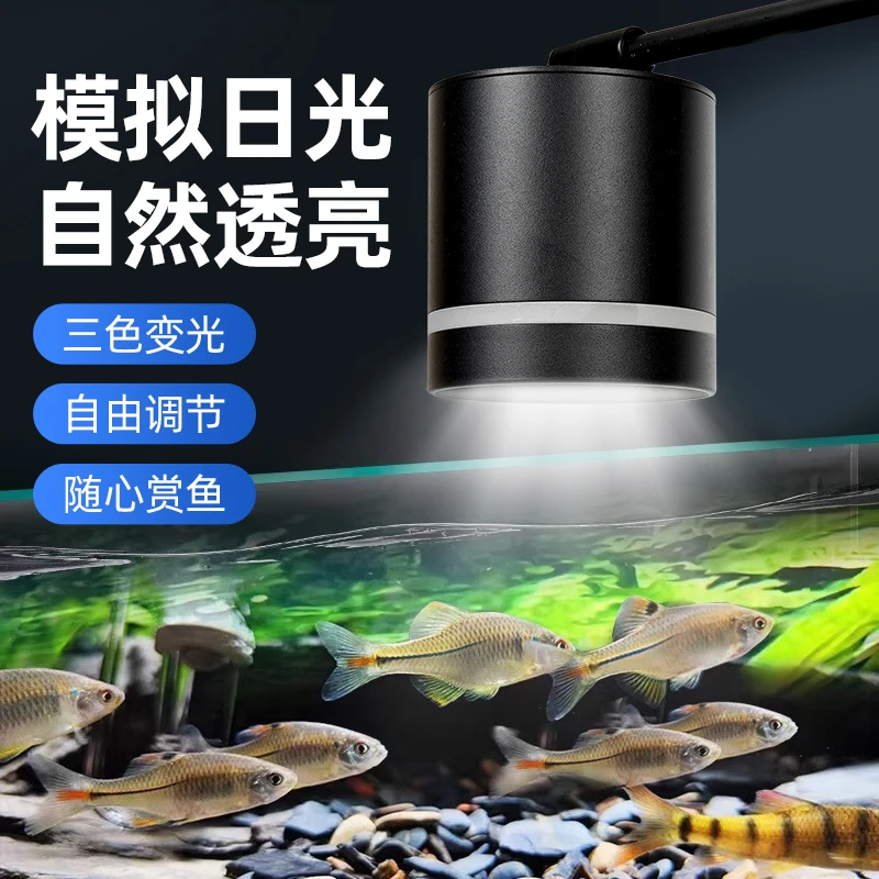 造景原生缸筒灯射灯全光谱爆藻灯模拟日光显色原生溪流缸自然透亮
