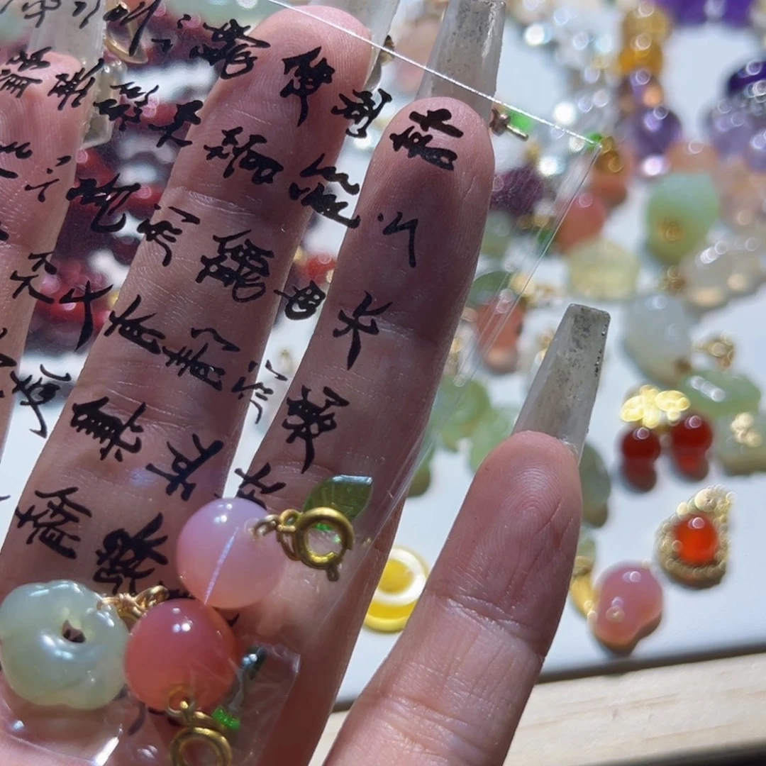 和田玉颈饰银S925镀金镶嵌小****e