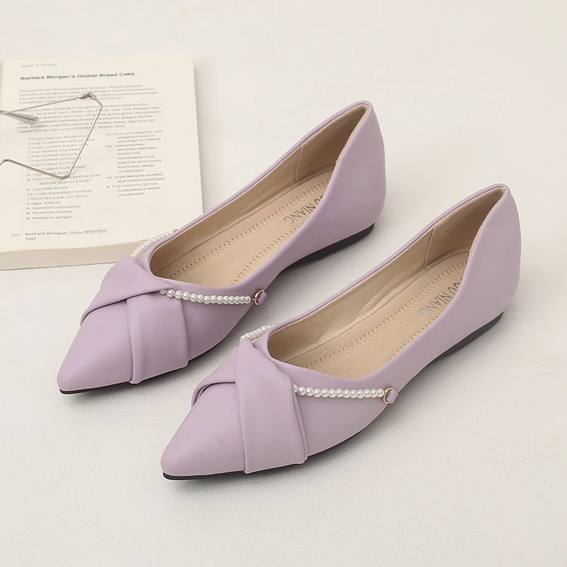 木木833-387气质尖头平底鞋女爆款新款韩版玛丽珍百搭浅口单鞋