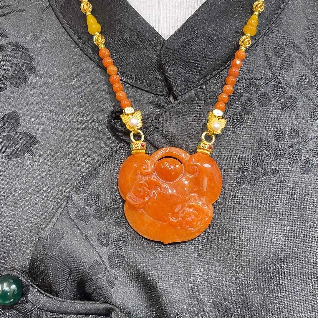 翡翠合金吊坠(赠链)国风