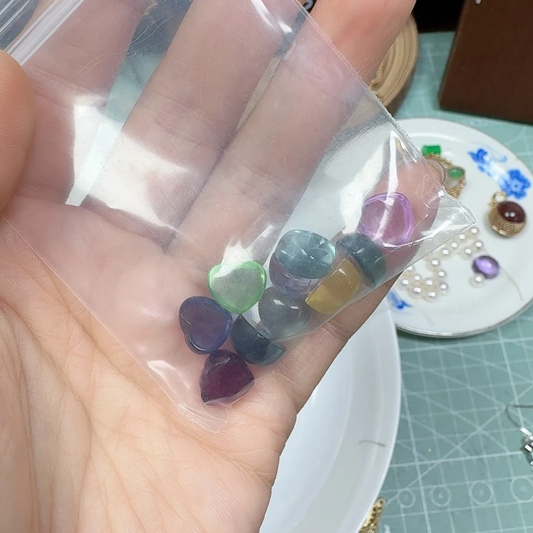 多****琉璃铜合金合金混色爱心