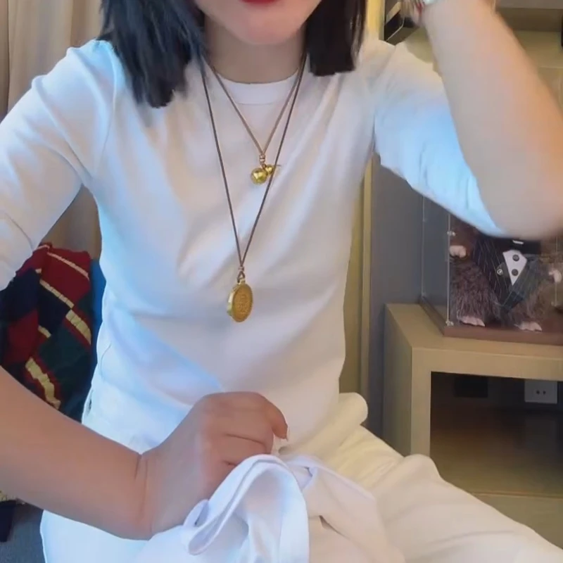 2025早秋新款纯色万能百搭打底长袖T恤上衣LK2506470