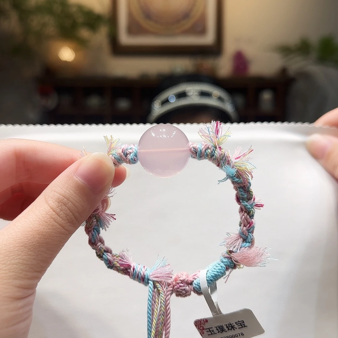 手绳水晶未镶嵌粉水晶