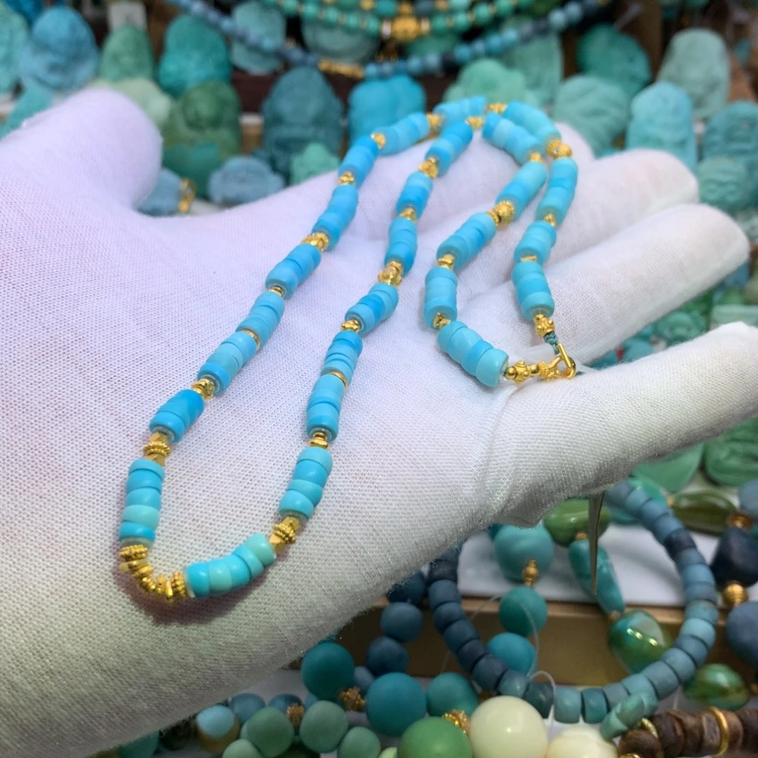 绿松石18K金镶嵌手链