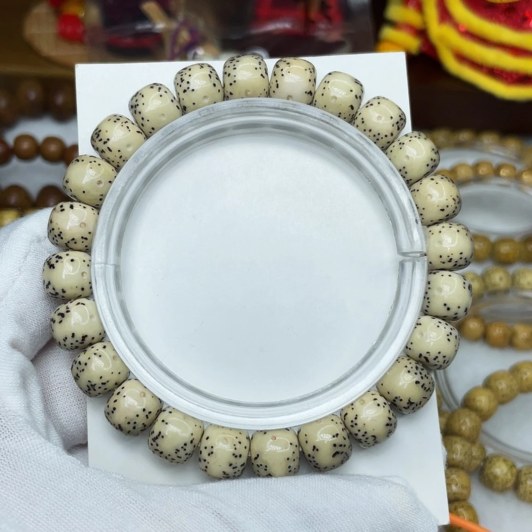 星月菩提吊坠石玉料9.5瓷白底月大留白（特价）