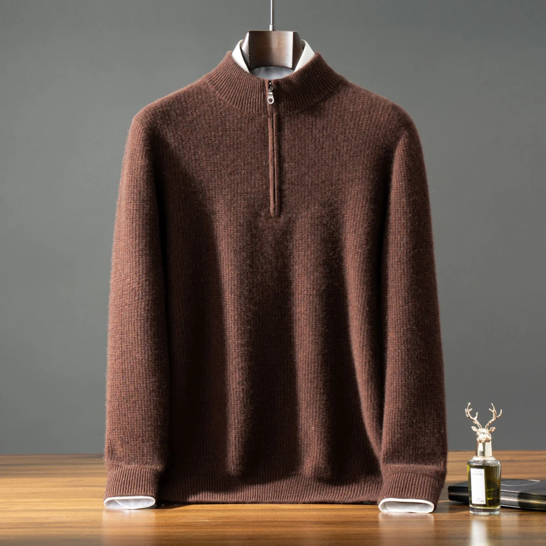 LP同款100%小山羊绒半高拉链领长袖针织冬季加厚大码保暖打底衫