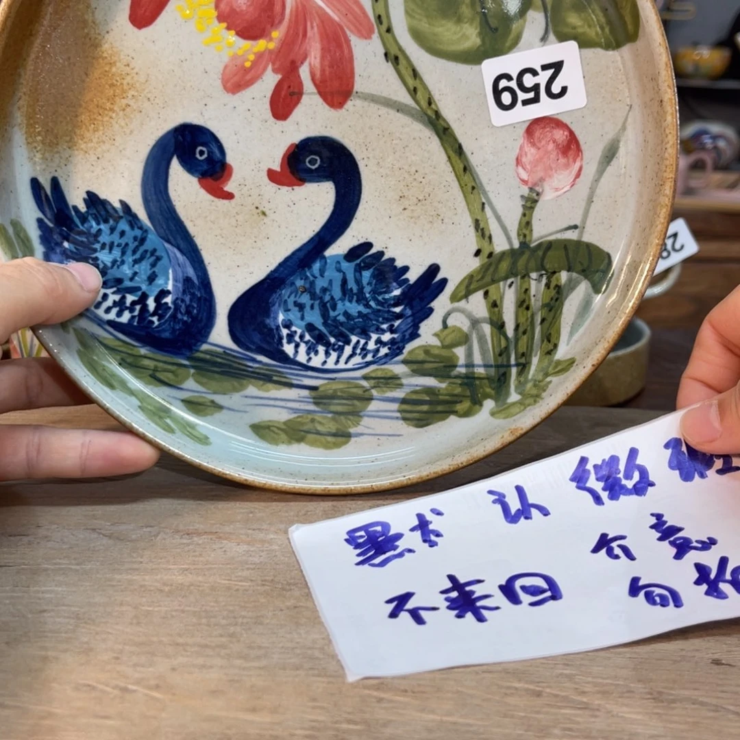 壶素浅陶瓷手工手绘