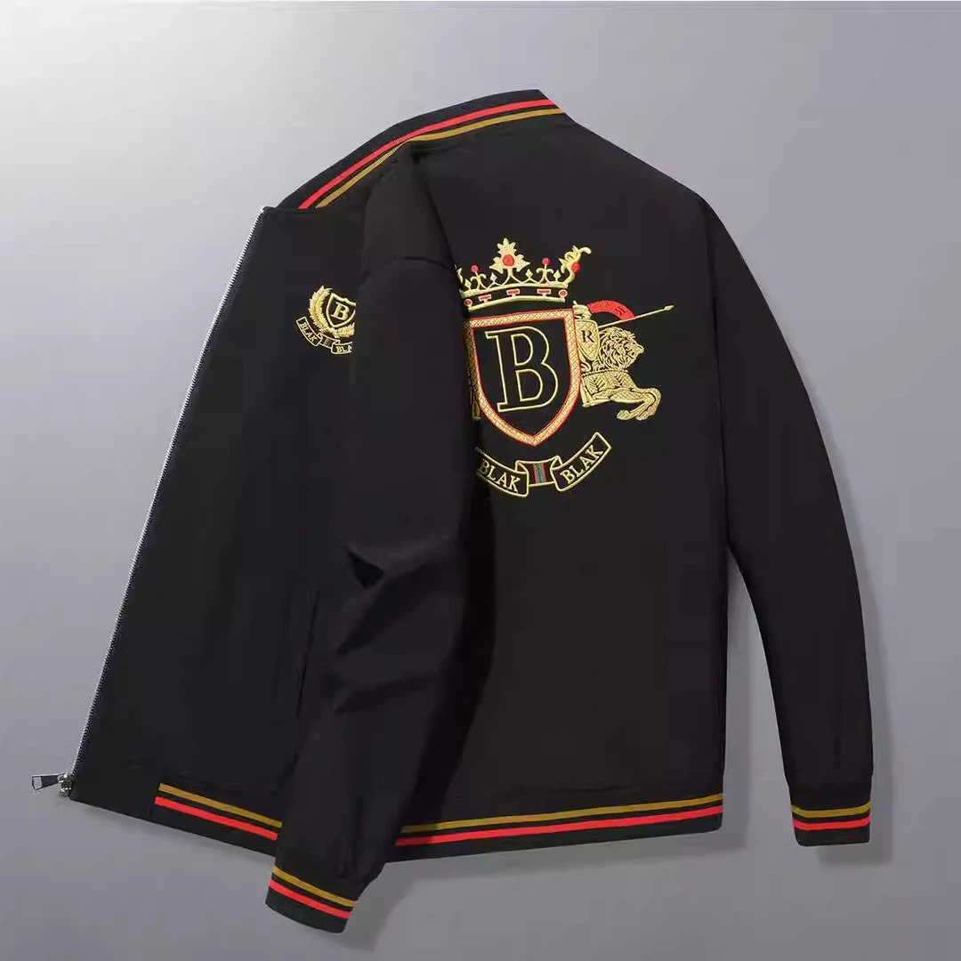 春秋高端刺绣外套男装欧货春季棒球服潮流休闲男士轻奢薄款夹克潮