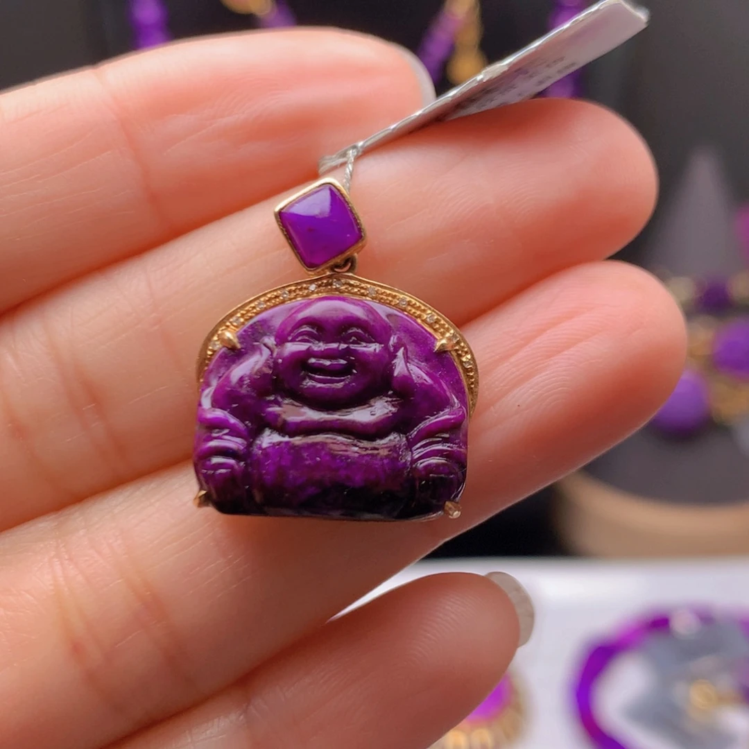 苏纪石（舒俱来）18K金镶嵌吊坠