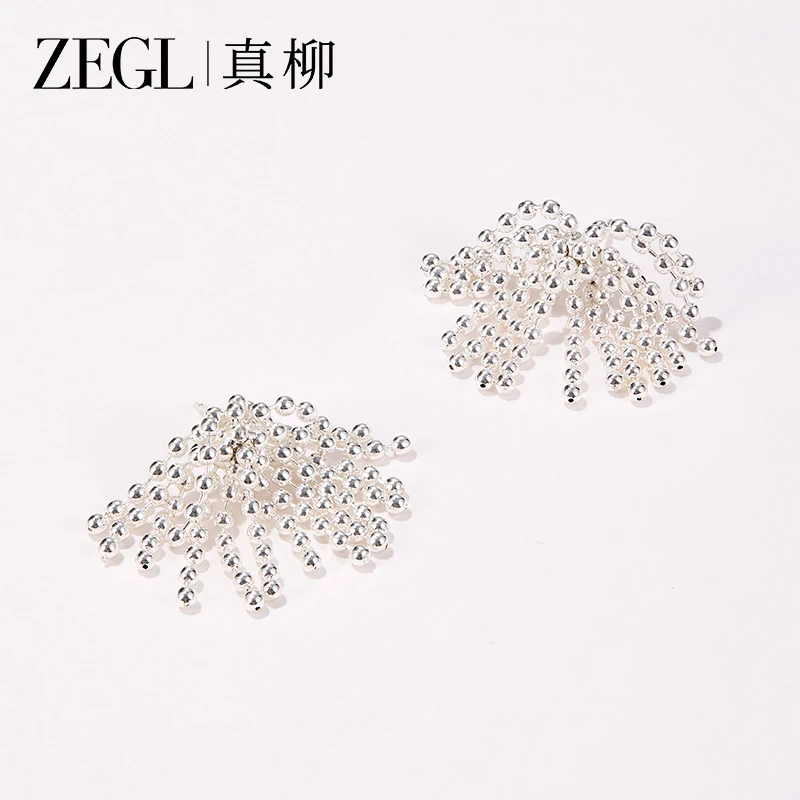 铜合金合成锆石耳饰 花流苏耳环女气质轻奢时尚百搭小众精致