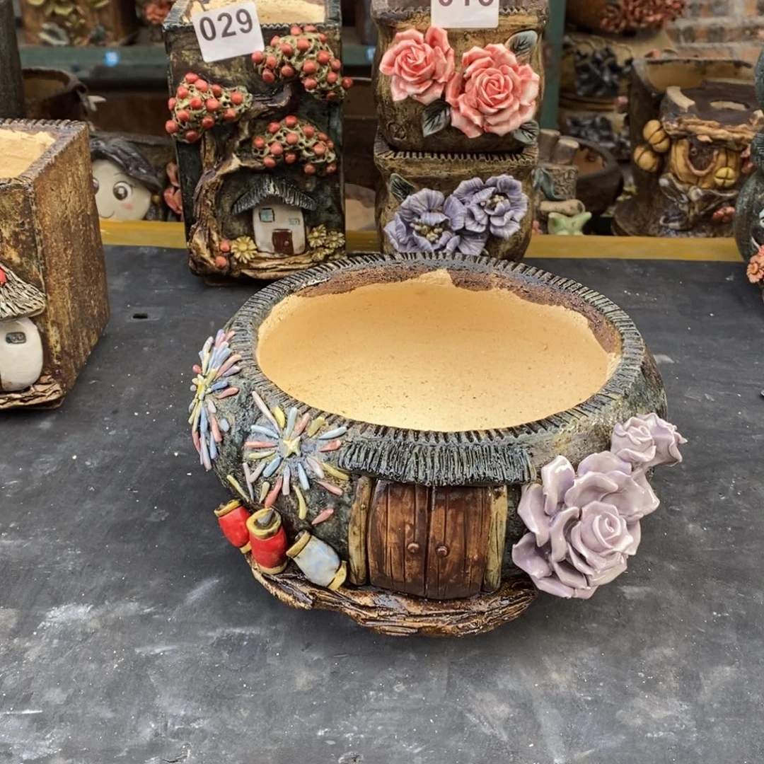 红陶青藤花器多肉花盆