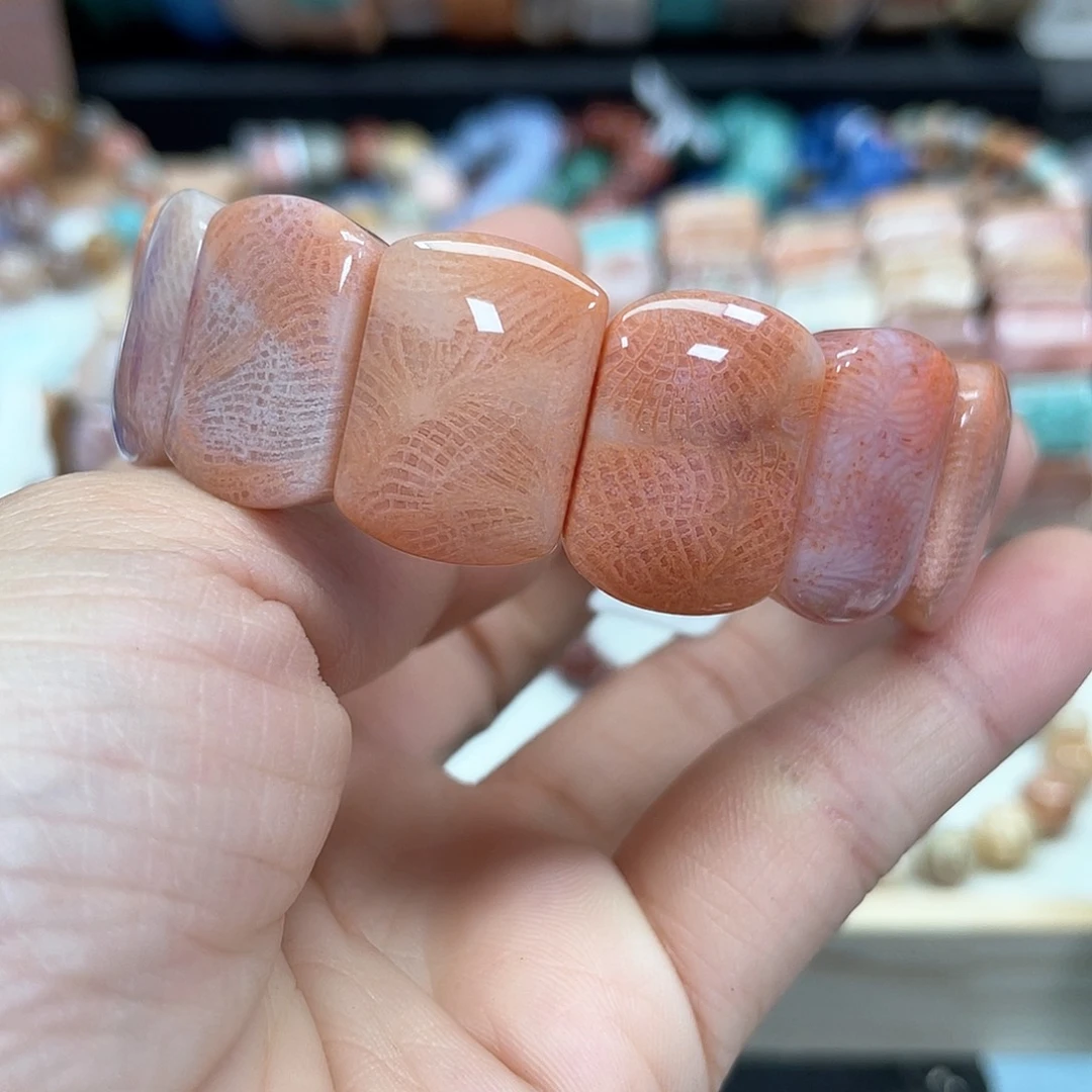 硅化珊瑚（珊瑚玉）手串未镶嵌飞***燕664