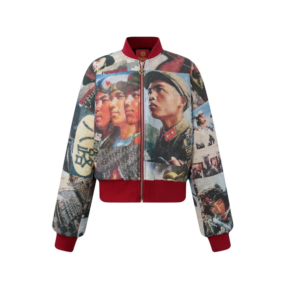 历史艺术红色文化飞行棉服夹克