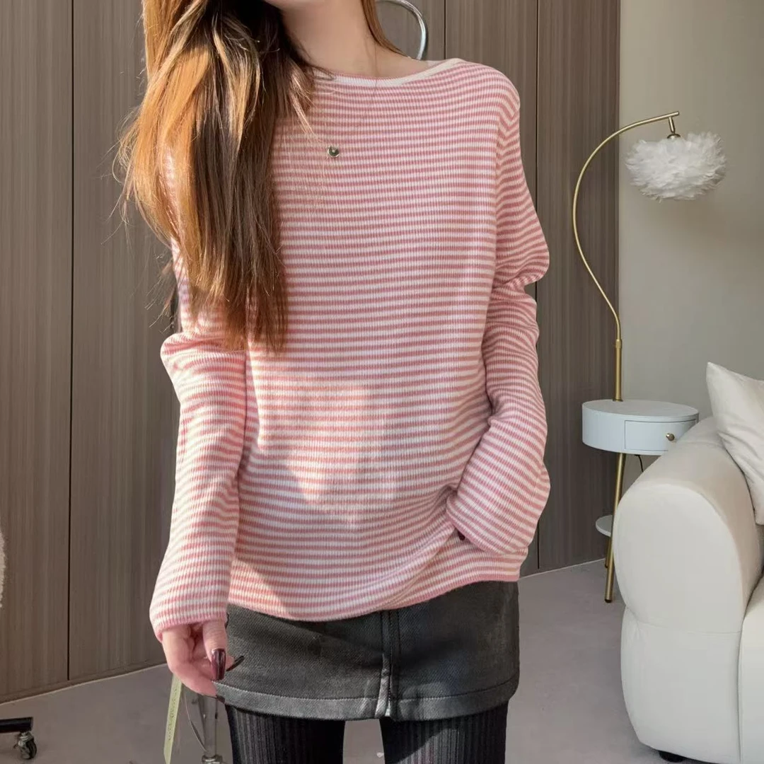 【百分百山羊绒】242007早春新款条纹内搭时尚经典款