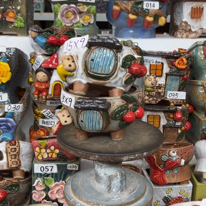 紫砂花盆粗陶材质多肉花盆