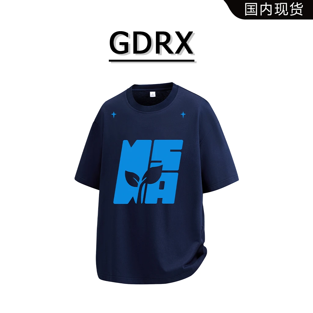 GDRX宽松美式复古短袖t恤男士夏季新款潮流印花百搭圆领半袖上衣