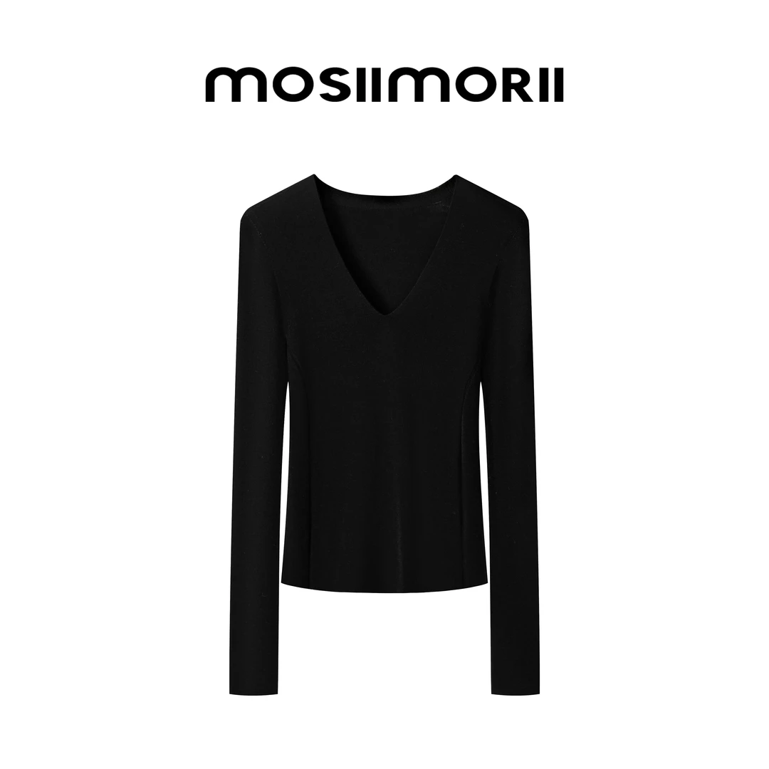 【慢时光】新三色羊毛衫长袖无缝扬子纱针织时尚内搭修身纯色气质