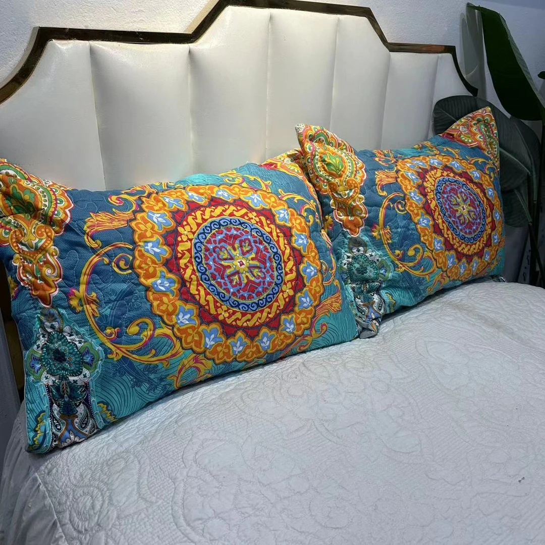 高档奢华亲肤棉枕套夹棉衍缝四季款加大50*80