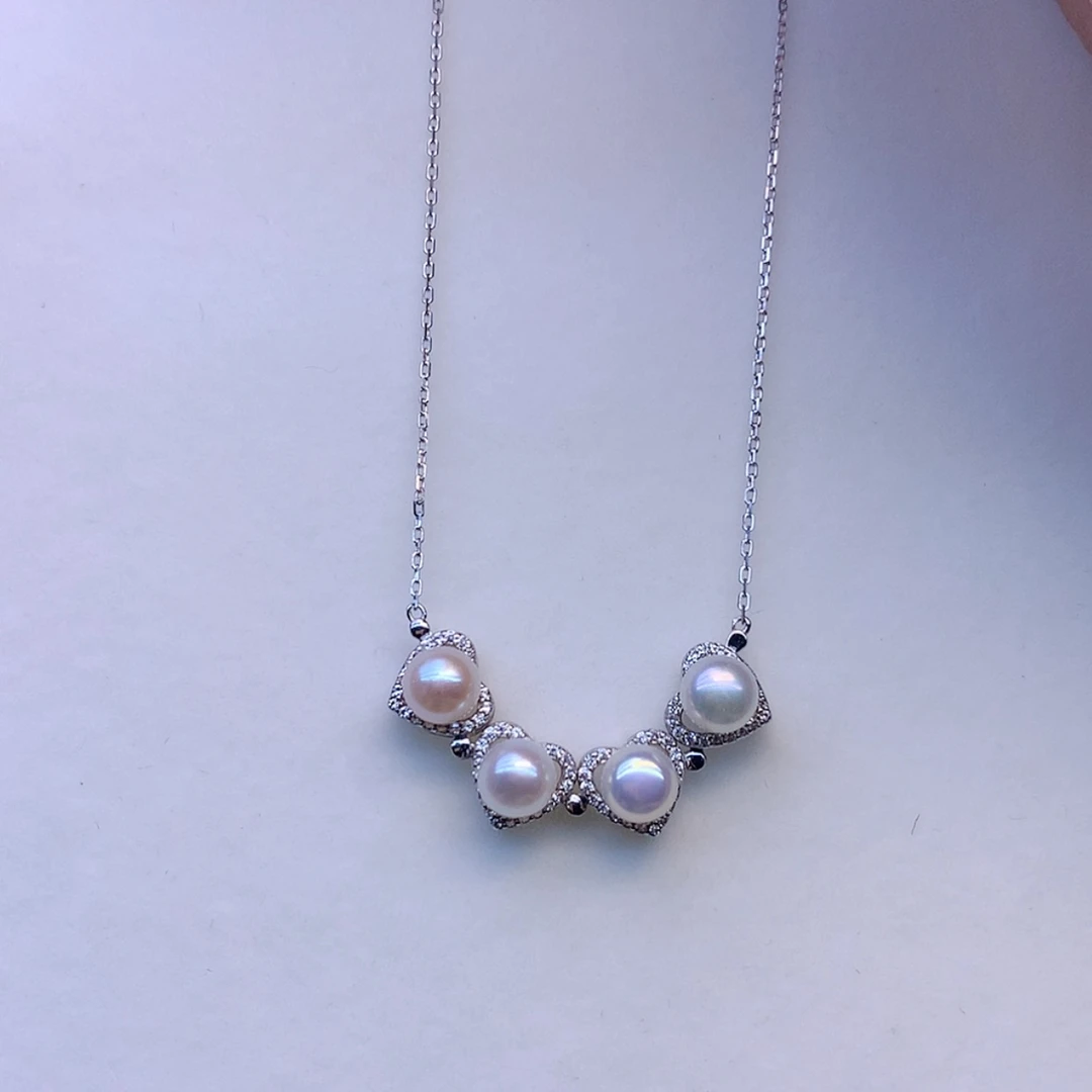 【闪购商品】淡水珍珠银S925镶嵌颈饰