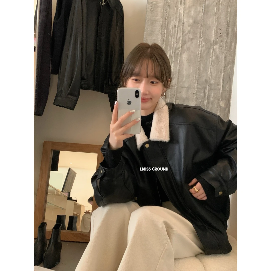 IMISS-爆款重现进店必带～柔软保暖兔毛里保暖皮毛一体外套H10677