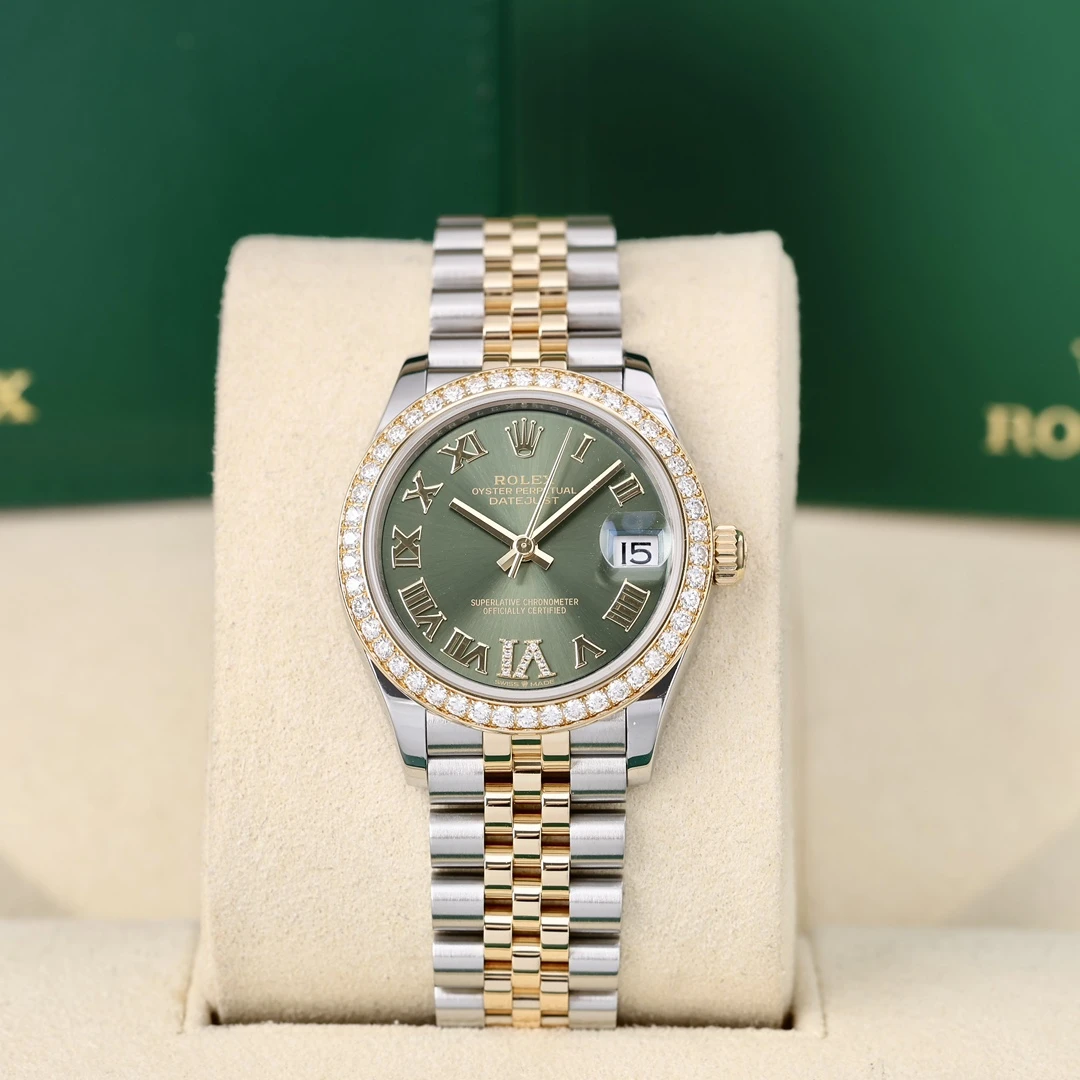 95新 Rolex/劳力士 278383 橄榄绿盘面 钻圈钻刻 2023年8月保卡