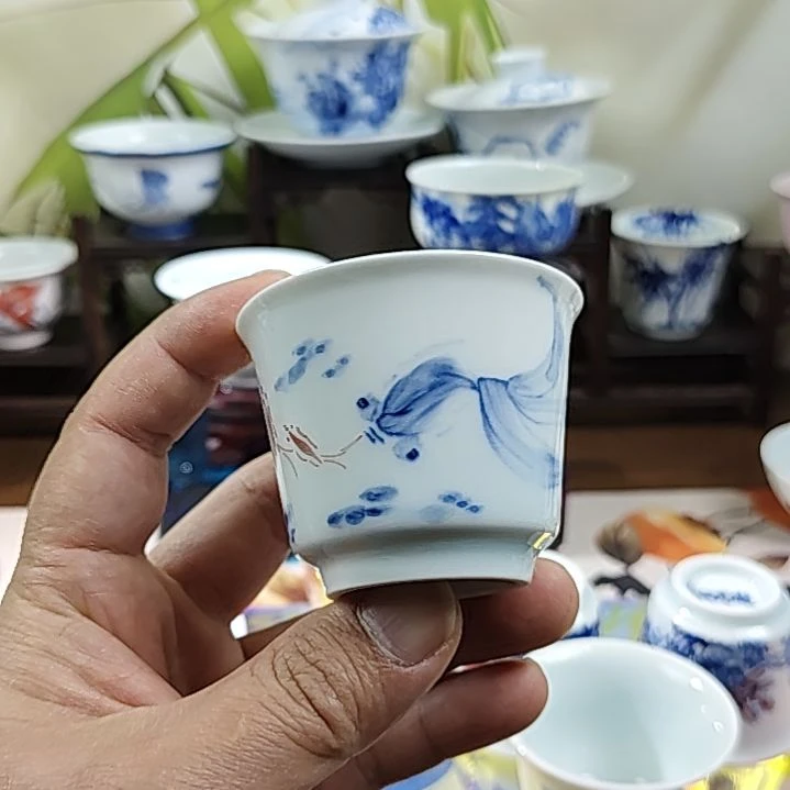 景德镇手绘陶瓷茶具杯子