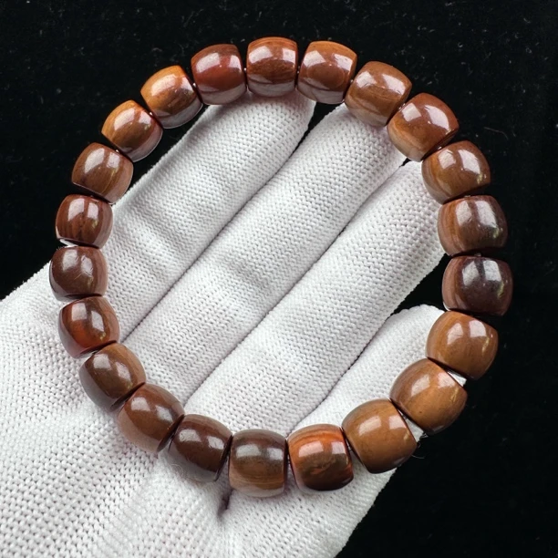 Q4712天然猛犸牙咖料手串10x9mm支持鉴定 假一罚四