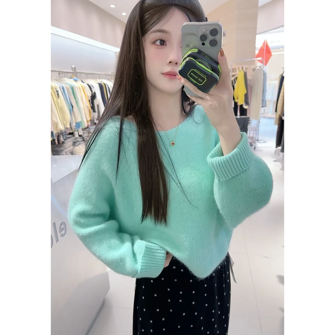 756高品质蝙蝠袖翻袖毛衣