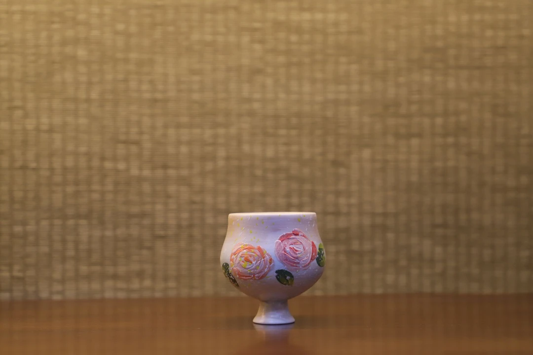 （莫奈玫瑰）油画风堆绘贵妃杯子