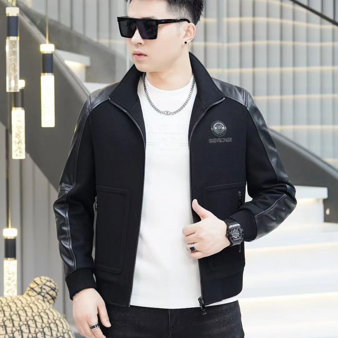 高品质男士加棉立领夹克秋冬季新款韩版修身时尚潮流外套男士夹克