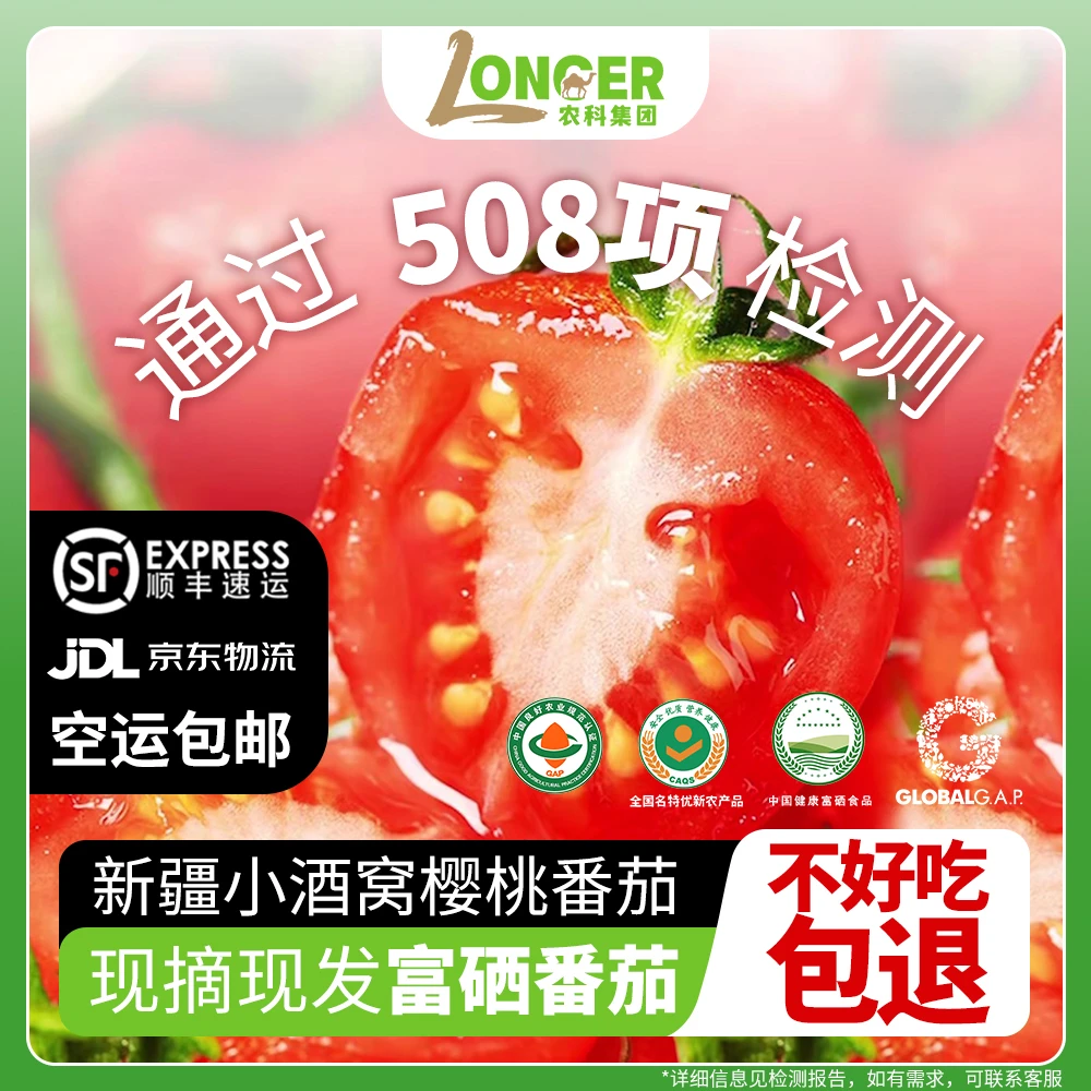 霍尔果富硒新疆小酒窝樱桃番茄小西红柿车厘茄圣女果现摘空运直邮