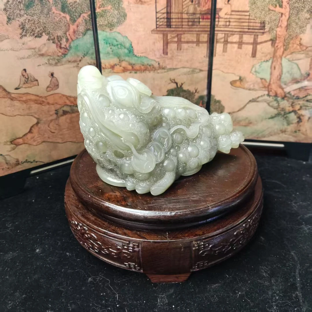 和田玉三足摆件1438